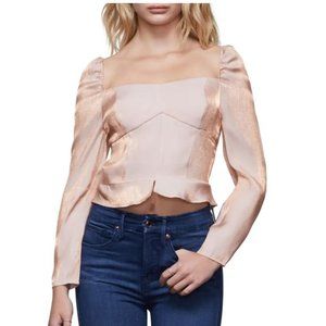Good American The Too Tempted Rose Gold Corset Top US 2-4